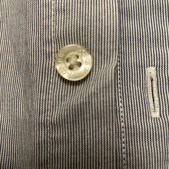 J. Crew Washed Casual Pinstriped Oxford button down shirt - Picture 3 of 5